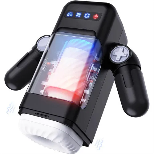 Male Sex Toys Aimitoy Game Cup Thrusting Vibrating Masturbator with Heating System Black