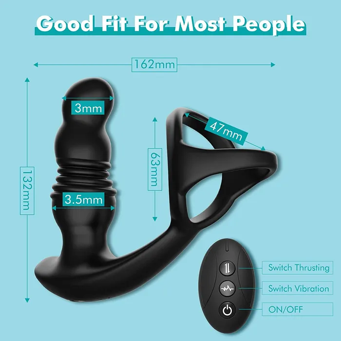 Male Sex Toys | Aimitoy Thrusting Prostate Massager Anal Vibrator with Cock Ring Janisa