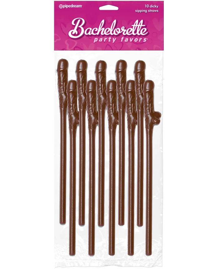 Male Sex Toys Bachelorette Party Favors Bachelorette Party Favors Pecker Straws Brown Pack of 10