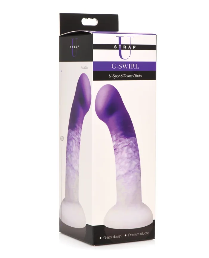 Strap U Dildos Strap U G Swirl G Spot Silicone Dildo Purple