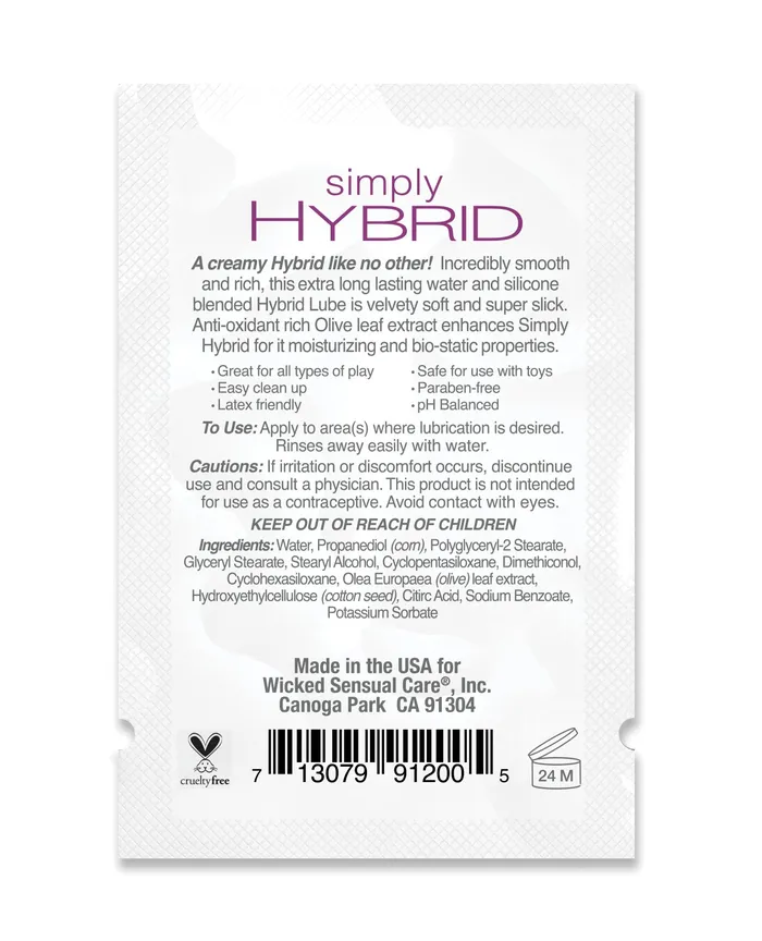 Wicked Sensual Care Simply Hybrid Lubricant - .1 oz. | Wicked Sensual Care Lubricants