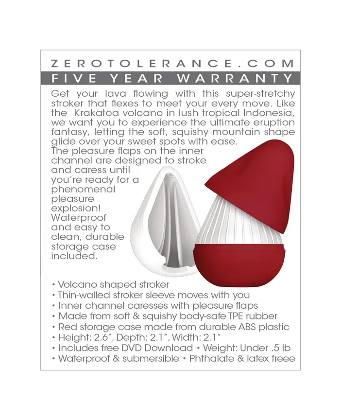 Zero Tolerance Male Sex Toys | Zero Tolerance Krakatoa Stroker - White